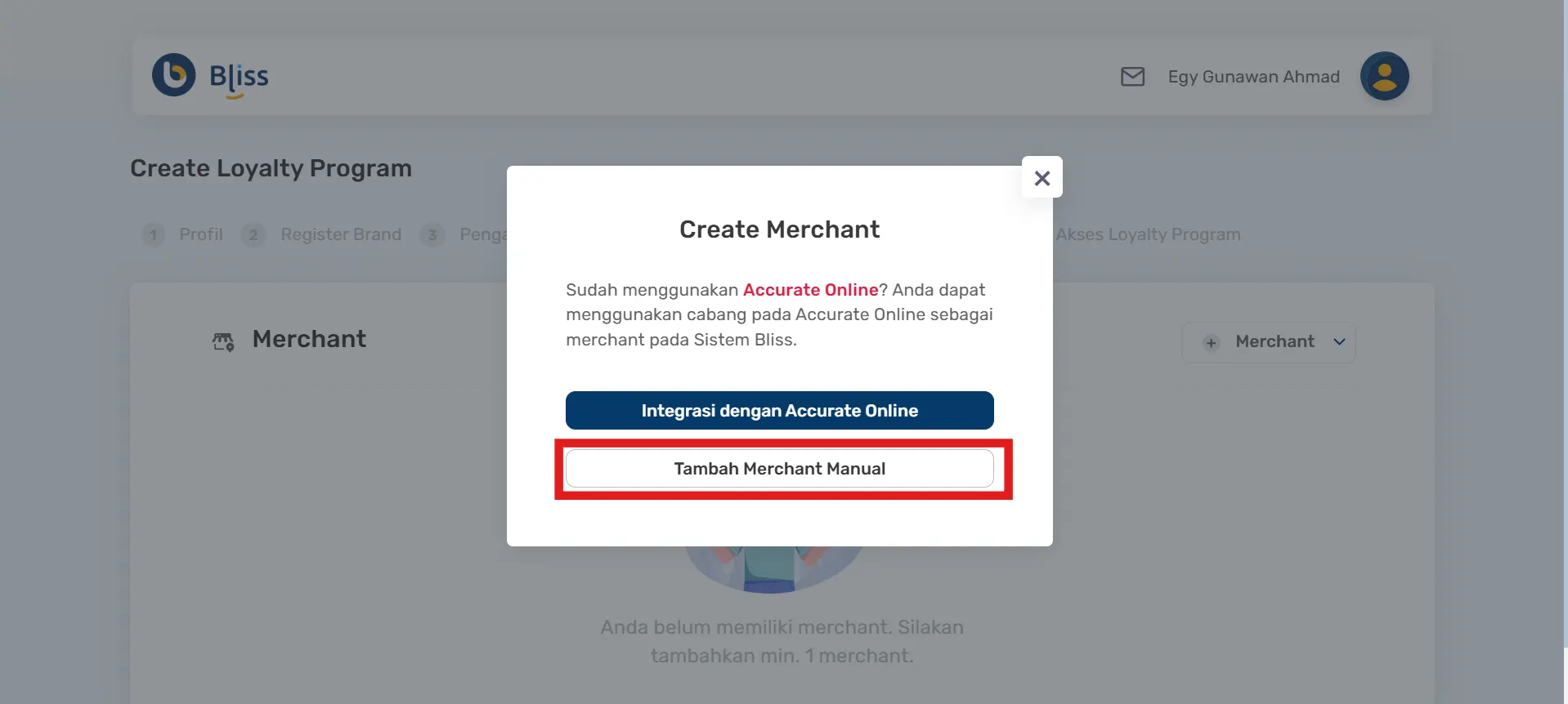 membuat merchant tanpa Accurate